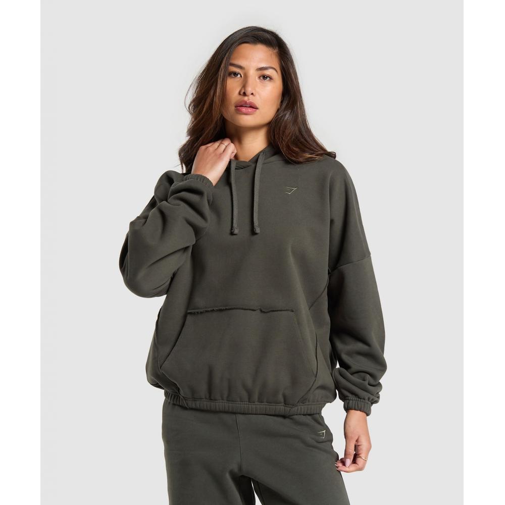 Gymshark Толстовка с капюшоном из флиса большого размера Strength Green B8a7h Ecjh