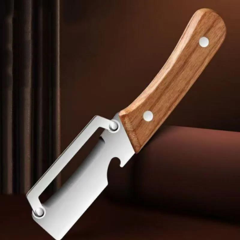 2PCS Vegetable Peeler Bottle Opener Stainless Steel Kitchen Tool Wooden Handle Fruit Skin Remover Potato Peeler Cooking Gadget7