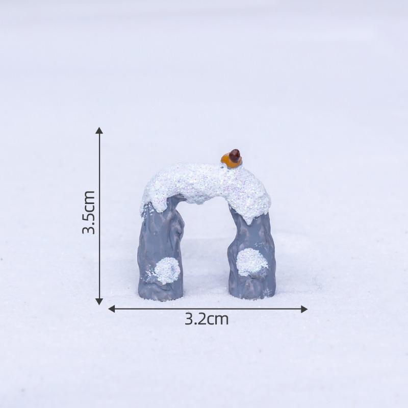 Micro-landscape Jiangnan Snow Scene Sand Table Pavilion Bridge GateRockery Landscaping Materials Decorations, Accessories, Small Ornaments