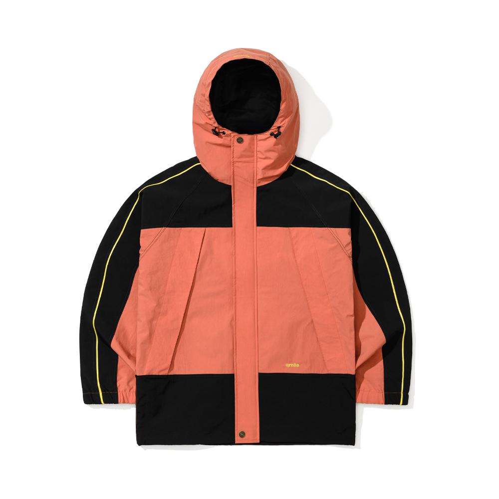 Qmile 231 High-Neck Hooded Shell Jacket Coral