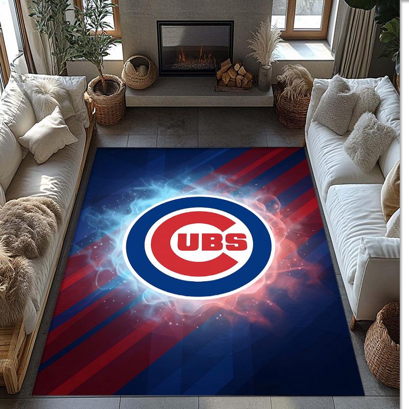 Chicago Cubs Crystal Velvet Carpet Soft Anti?Slip Floor Mat Comfortable Home Living Room Bedroom Decor Rug