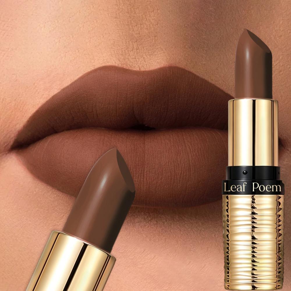 8- Velvet Smooth Matte Lipsticks Waterproof Non-stick Cup Lasting Make-up Moisturizing Nude Brown Solid Lipstick Cosmetics