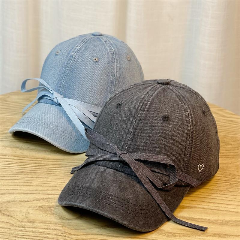 Новая женская кепка с кружевным бантом Hot Diamond Love Denim Cap Baseball Cap