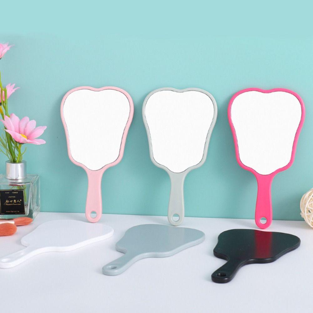 High-definition Handheld Sector Mirror Mini Portable Makeup Mirror Tooth-shaped Mirror Gift Mirror