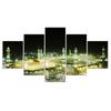 Canvas Wall Art Islamic Landscape Painting Religious Architecture Muslim Mosque 5 Panels Piatures For Living Room Decor HD Print