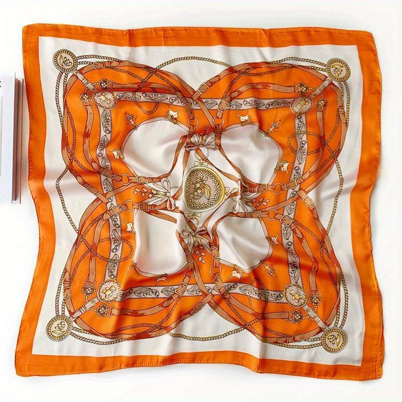 Luxury 70cm Square Simulated Silk Scarf For Women Hijab Hair Bands Neckerchief Female Shawl Ribbon Headband Fashion Wraps Bandana