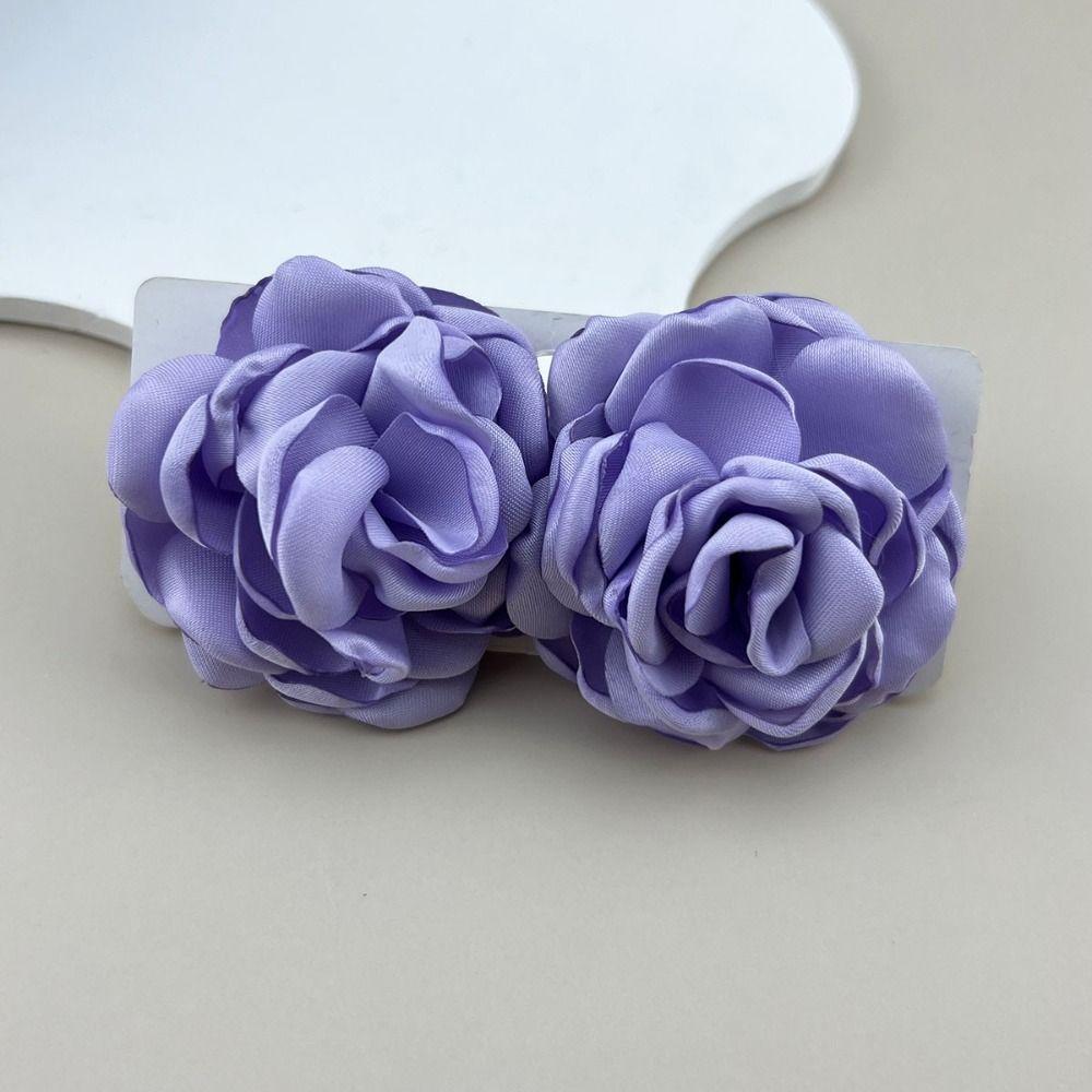 Fabric Large Flower Earrings Jewelry Accessories Floral Ear Stud New Wedding Earrings