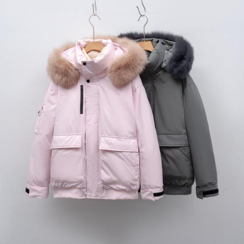 90 Fleece Fox Hair Tooling Parker Jacket Down Jacket Women's Clothing Winter Thickened Warm Jacket