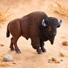 American Bison Figurine Textured Realistic Model Painted