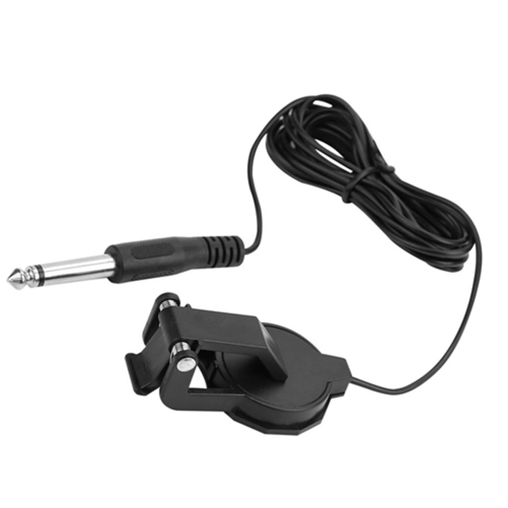 3m 6.35mm Audio Jack Clip On Microphone Piezo Violin Acoustic Guitar Pickup