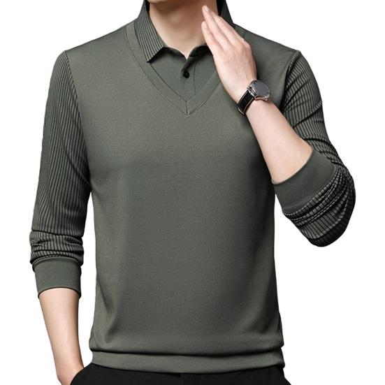 Мужская рубашка осень-зима из двух частей с отложным воротником и плюшевой подкладкой, официальная рубашка в деловом стиле для мужчин среднего возраста, офисная рабочая одежда для отцов