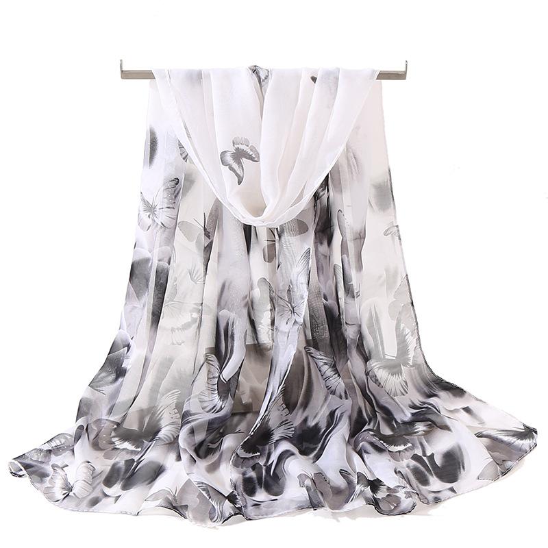 Chiffon Scarf for Women In Summer Ethnic Style New Style Gauze Scarf Korean Version for Women Versatile Sun Protection Shawl