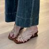 Women's High-heeled Sandals Women's Summer Wear Fashion and High-end Sense Not Tired Feet Thick Soles with Skirts Slope Heels Roman Women's Sandals