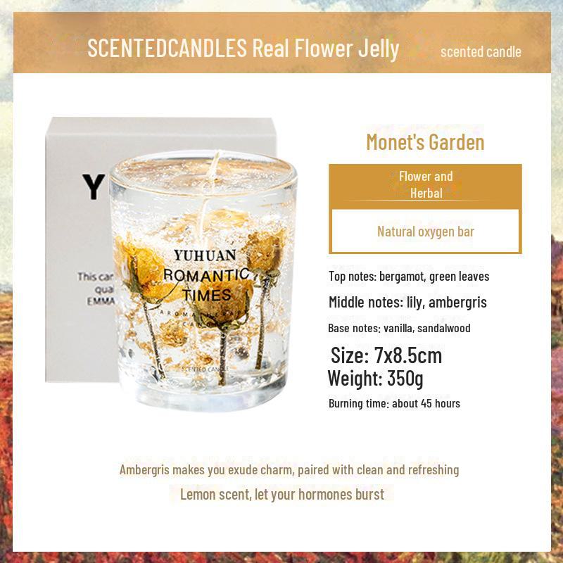 Jelly Candle, Gold Foil, Smokeless, Long-lasting Fragrance