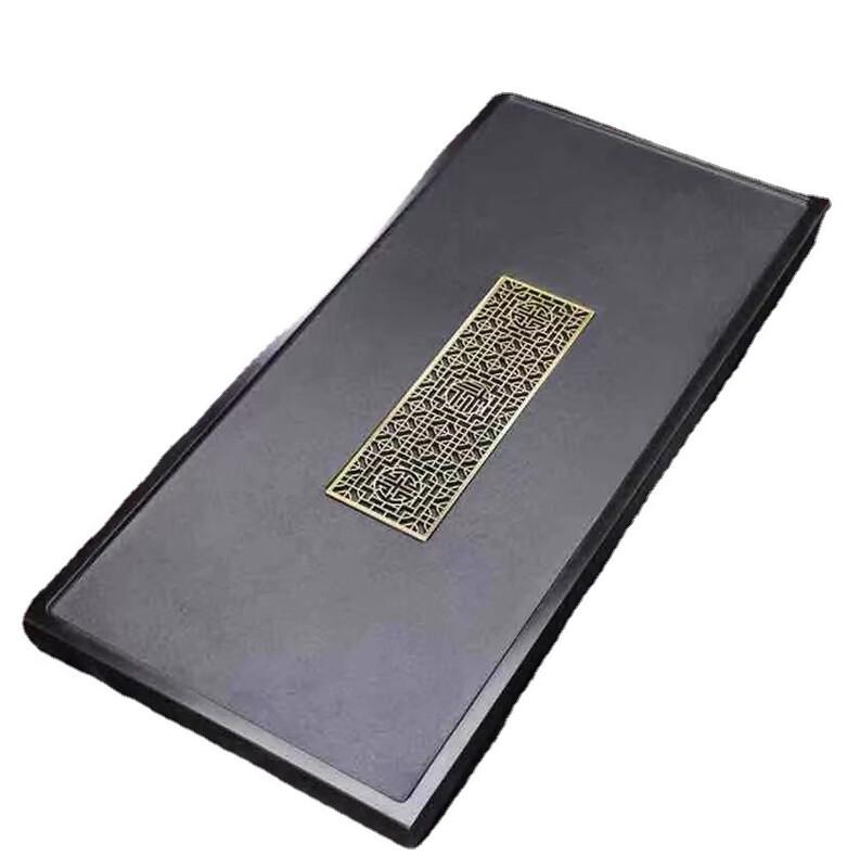 Натуральный поднос для чая из черного золотого камня