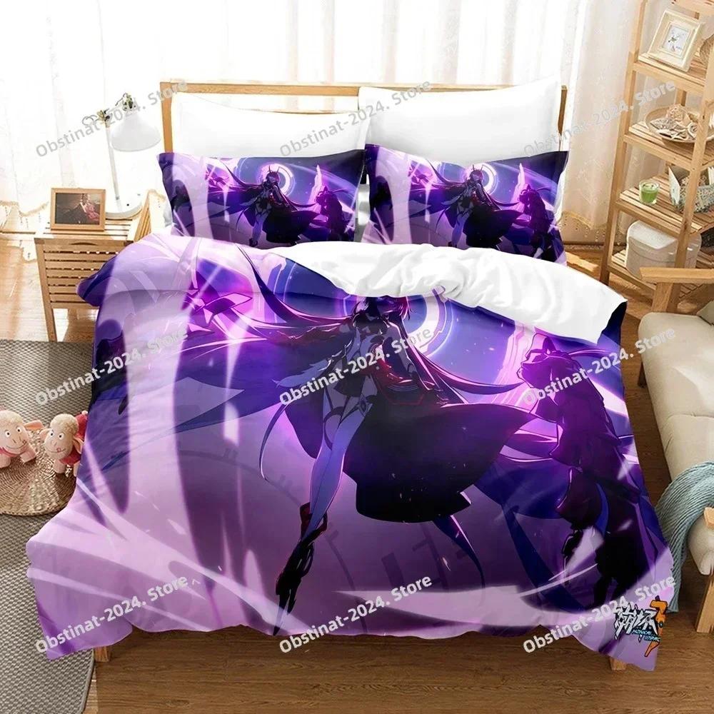 3D аниме Honkai Impact 3rd Bedding Set Printed Decorative Duvet Cover Set Bedwear Quilt Cover Home For aldult kids teen