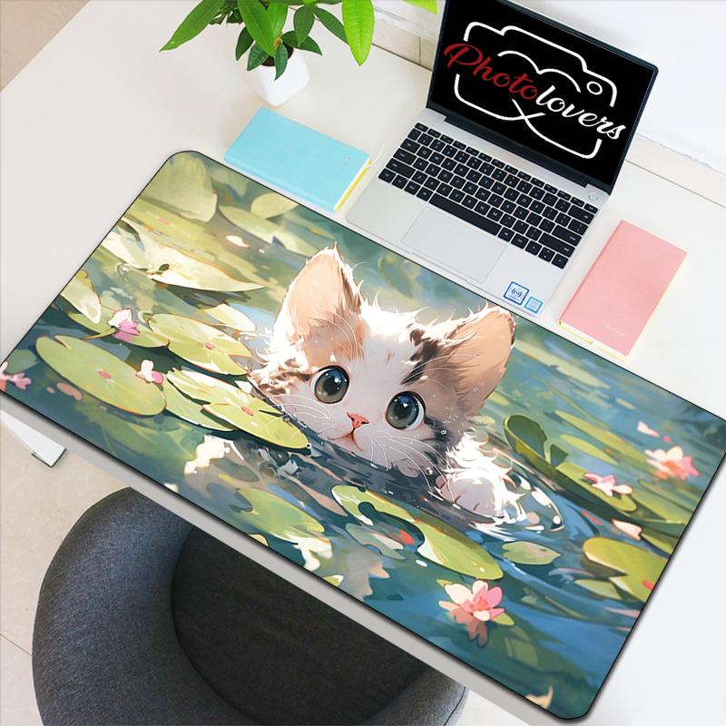 Anime Xxl Mouse Pad Gaming Accessories Cartoon Cat Keyboard Mousepad Gamer Desk Mat Cute Computer Offices Pc Cabinet Kawaii Mice