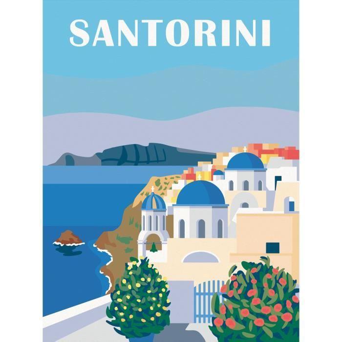 Ravensburger–CreArt Toiles 30x40 cm–Santorin–Peinture par numéros–Adulte-Activité détente et créative–Dès 12 ans–23906