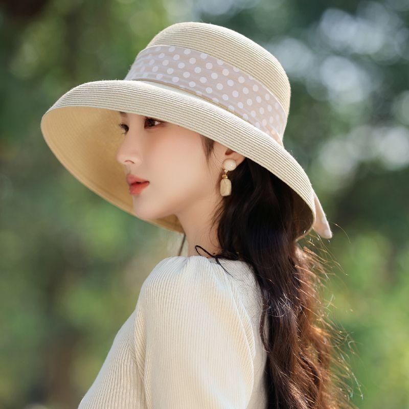 Летняя новая шляпа женская шляпа в горошек, соломенная шляпа в стиле Хепберн, дорожная шляпа от солнца Lafite