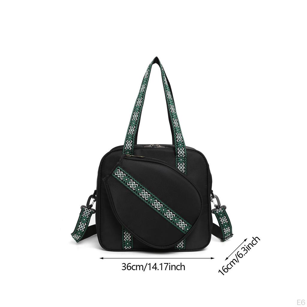 Pickleball Bag Tennis Racket Shoulder with Strap Large Sports Handbag Tote for 2