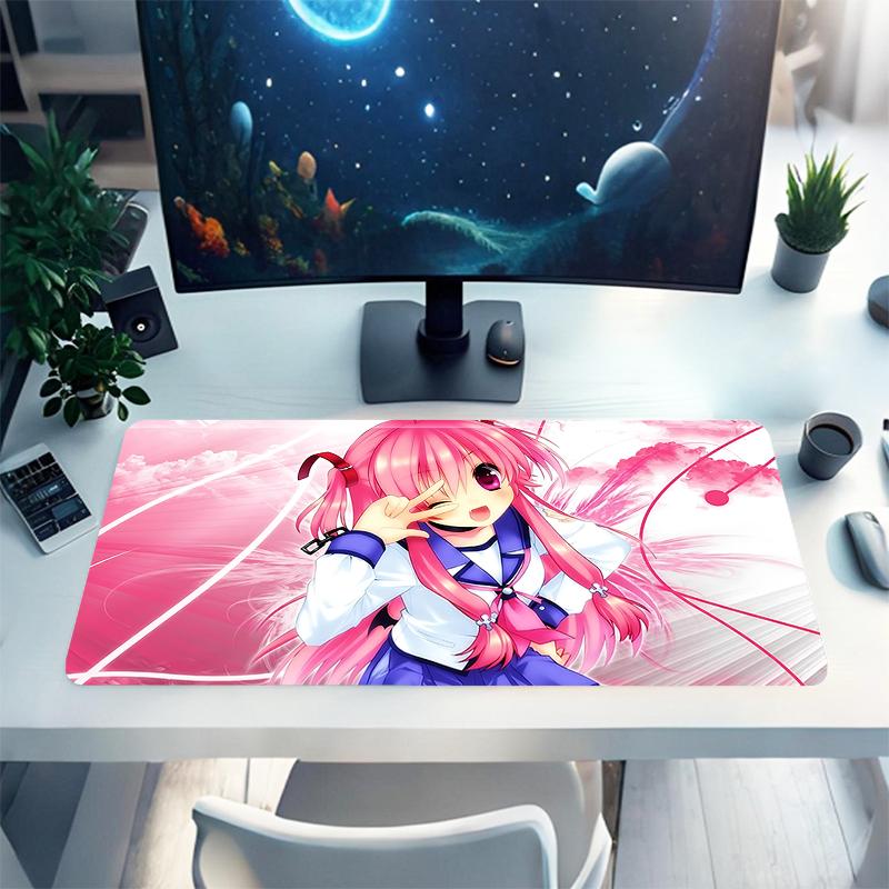 1Pc Pink Fantasy Girl Gaming Mouse Pad Keyboard Desk Mat Non-slip Rubber Lock Edge Waterproof Computer Mousepad for Office Home Decor Y1648