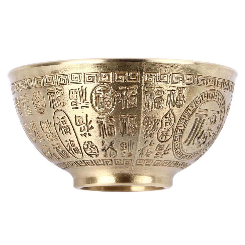 3.3-Inch Diameter Copper Decorative Bowl Gold Blessing Bowl Incense Temple Bowl For Office Decor