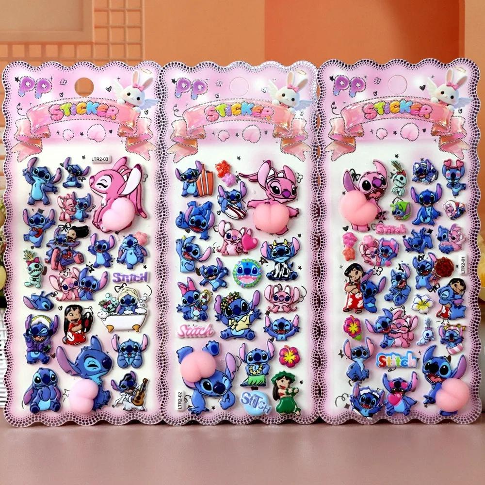 Disney Stitch Soft Pinched Happy Buttocks Sticker Children's Decompression 3D Bubble Sticker Phone Case Decoration Sticker