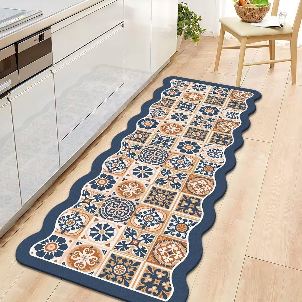Коврик для пола на кухне, коврик для ног у входной двери, длинный коврик у входа с рисунком, впитывающий коврик для дома