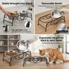 Double Bowl Dog Cat Bowl Stainless Steel Dog Cat Food Water Bowls Dog Cat Feeder  Daily Pet Feeding