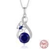 OZAN 925 Sterling Silver Pendant Blue CZ Infinity Love Butterfly Fashion Gemstone Jewelry for Women Girls Anniversary Gift
