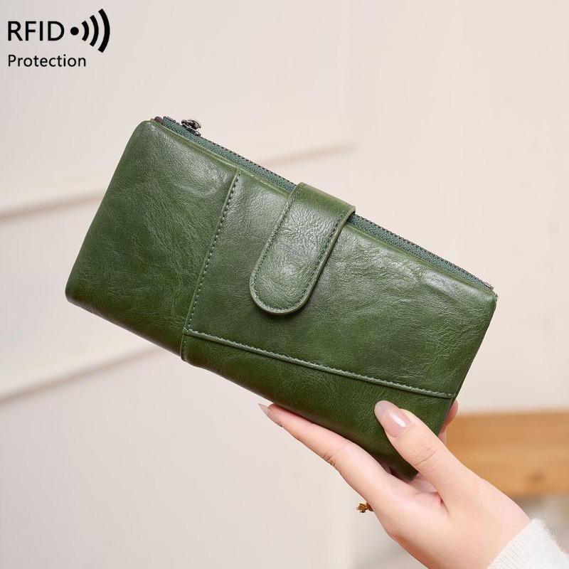 Женский длинный кошелек Анти-вор Мигающий RFID-пакет для карт Искусственная кожа Кошелек для монет Сумка-клатч Держатель для карт Зажим для денег Многофункциональный мужской кошелек