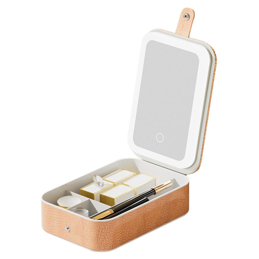 С зеркалом косметичка со светодиодной подсветкой набор для красоты для хранения простой косметический кейс аксессуары для туалетного столика