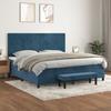 3137747 vidaXL Divan Bed and Mattress Dark Blue 200x200cm Velvet