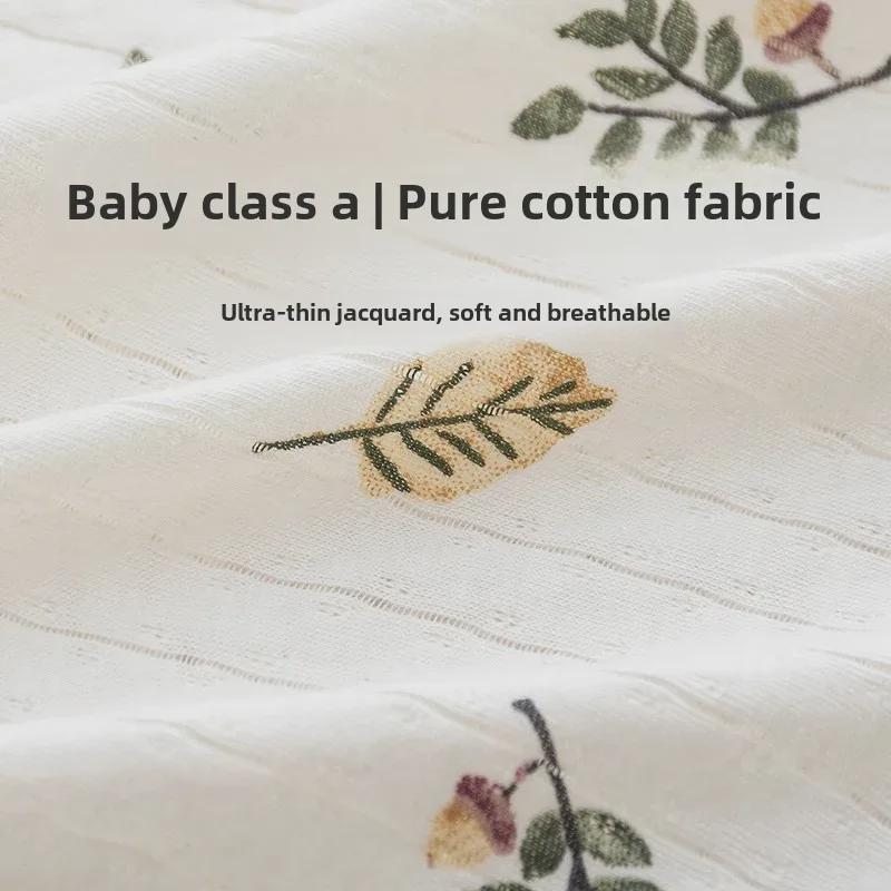 Ультратонкий хлопковый детский комбинезон с защитой живота и длинными рукавами — дышащий, класса А для лета и кондиционируемых помещений