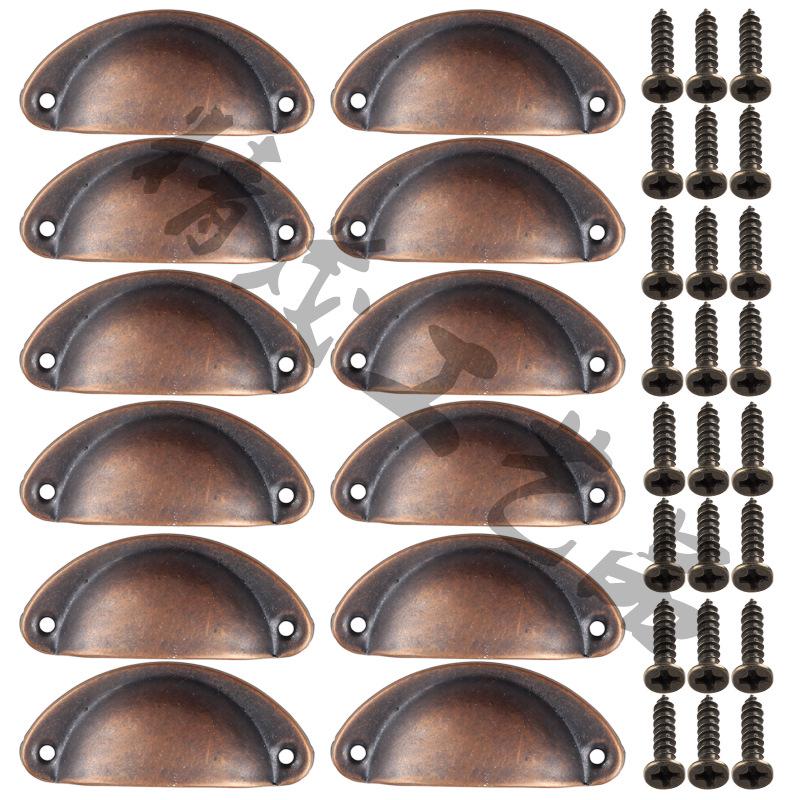 Набор из 12 ретро полукруглых железных ручек для ящиков, 82 мм, для украшения домашней мебели.