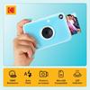 Kodak Printomatic+ Instant Print Digital Camera (Blue) 10MP Portable Camera with Interactive RGB LED Status Indicator, Prints Full Color Photos on Zin