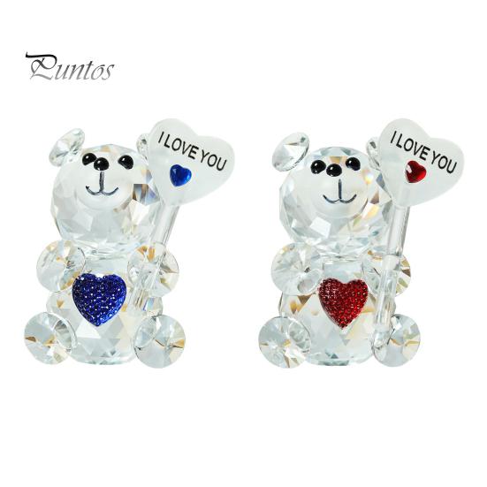 Прозрачная фигурка медведя, подарок на День святого Валентина, я люблю тебя, украшение из искусственного хрусталя, коллекционная настольная статуэтка медведя для свадьбы, дня рождения, вечеринки, подарка