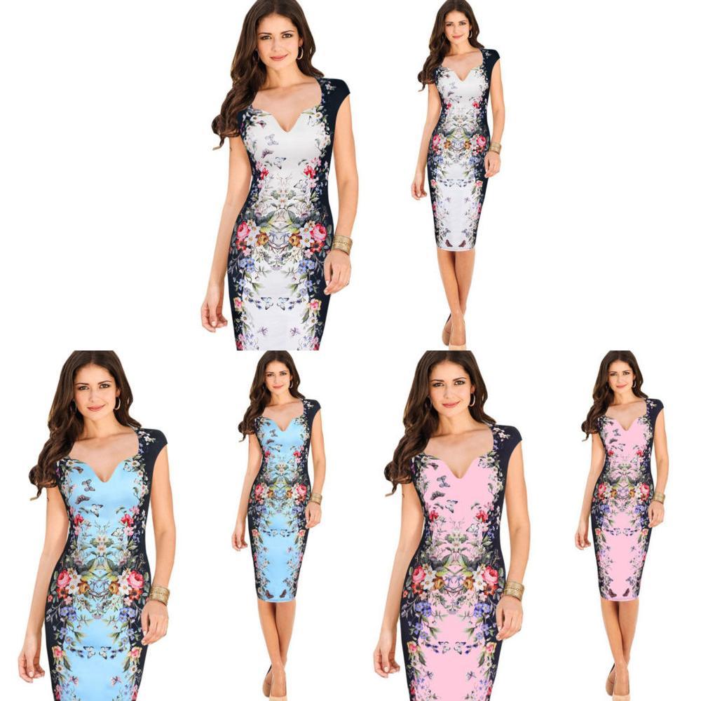 Женское Элегантное Bodycon Платье для Карьеры, Вечерней Вечеринки, Делового Офиса, Для Всех Случаев