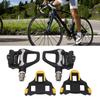 Dilwe Road Bike Pedals, Chromoly Axle, Adjustable Tension, Self-Locking, with SPD System