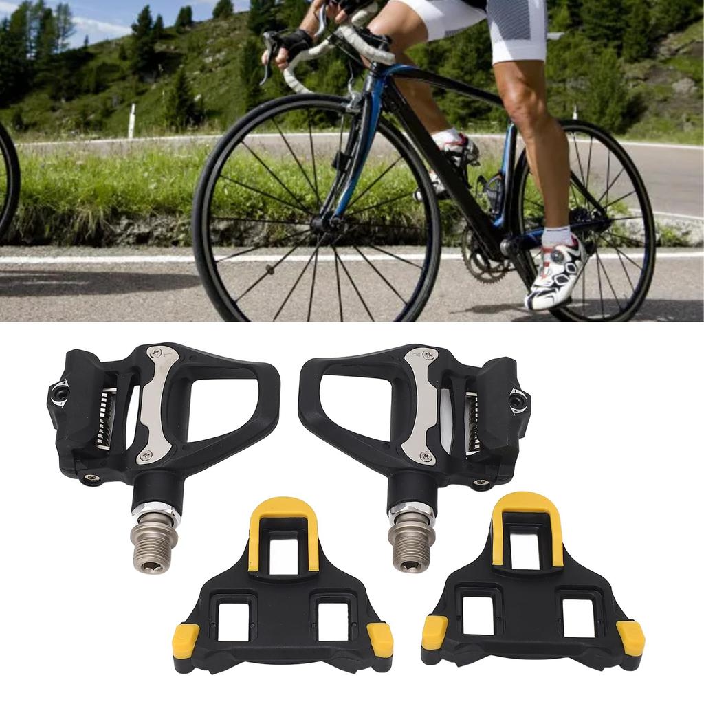 Dilwe Road Bike Pedals, Chromoly Axle, Adjustable Tension, Self-Locking, with SPD System