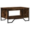 Coffee Table Smoked Oak 75x51x40 cm Wood Based Material