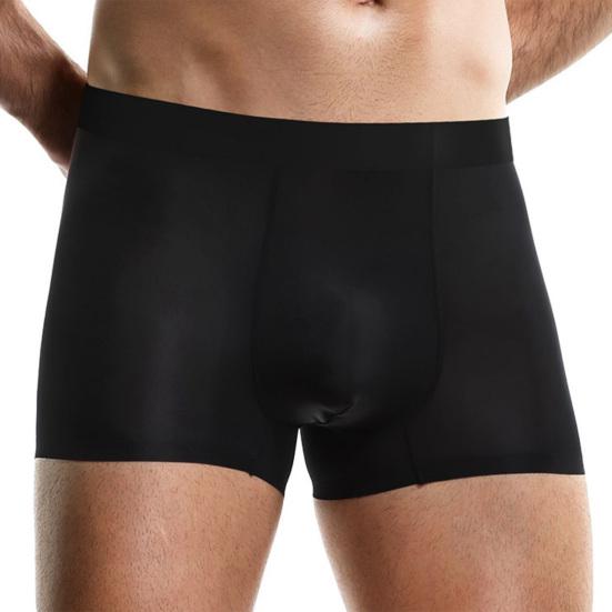 Мужское боксерское нижнее белье средней посадки с эластичным поясом, однотонные шорты-брифы, однотонные
