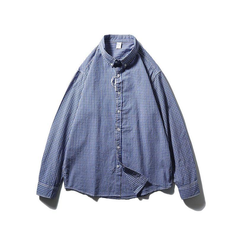 Japan fashion Retro Small Plaid Cotton Shirts Men's Long sleeve Spring and Autumn Outerwear Foreign Trade Men's Casual All-matching Cotton Shirt