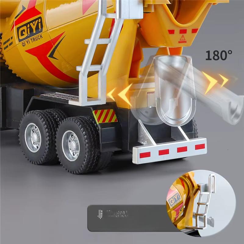 1/40 Scale Diecast Alloy Electric Mixer Car Model Metal Heavy Cement Mixe Truck Vehicles Car Model Sound and Light Childrens Toys Gift