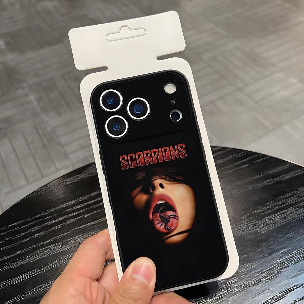 Чехол для телефона с изображением группы Scorpions для iPhone 17 Air 16 E Pro Max 15 14 13 Mini 12 Pro 11 Max Plus Черный Мягкий