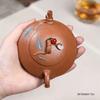 Китайский исинский фиолетовый глиняный чайник Ручной работы Чайник с рисунком бамбукового листа Креативный бытовой красивый чайник Цзыша Чайная посуда Набор для чая 120 мл