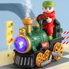 Kids Electric Steam Train Toy with LED Light Music Spray Classical Train Toy Battery Powered Locomotive Toy Toddlers Boys Girls Gift