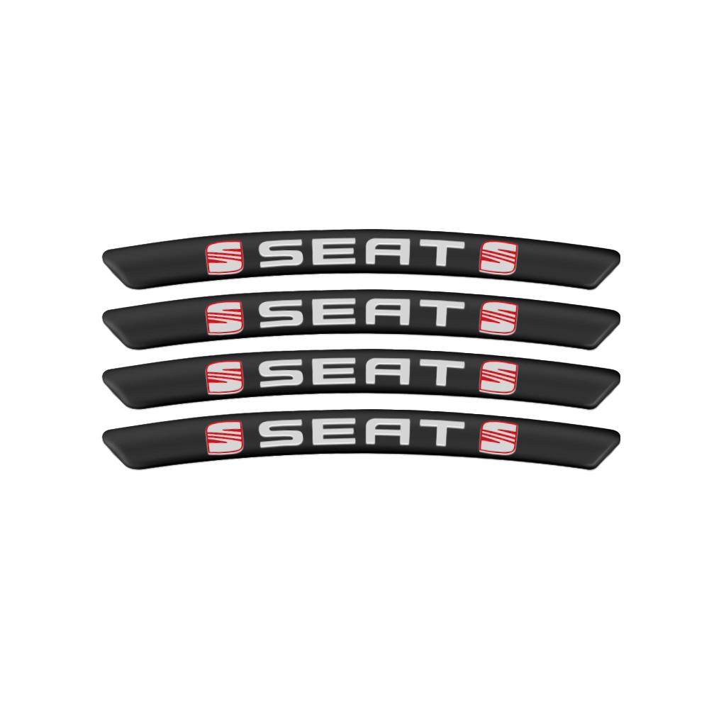 wzbn2 4Pcs Car Tire Curved Rims Aluminum Wheel Hub Emblem Sticker For Seat Cupra Tarraco Leon FR Arona Mk1 Mk3 5f Ibiza 6j Ateca Altea
