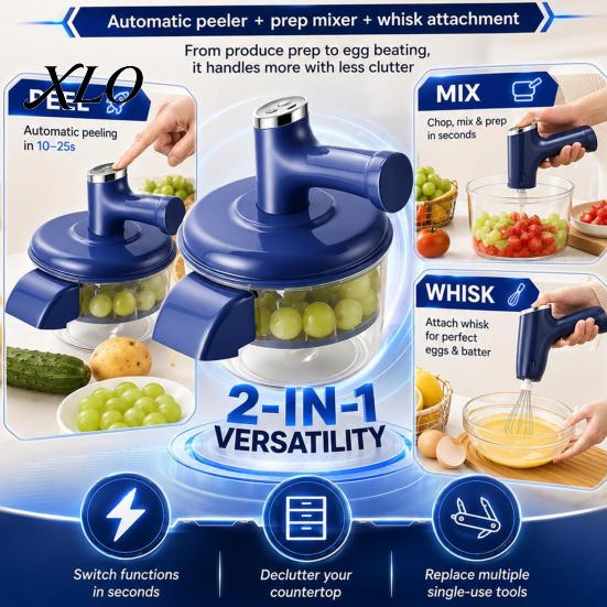 Quick Meal Prep Device Automatic Electric Fruit Vegetable Peeler, Compact Stainless Steel Kitchen Tool, Food Processor Portable One-Click Operation