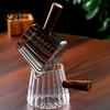 Home Bar Coffee Accessories Frothing Pitcher with Wooden Handle High Borosilicate Glass Cup Measuring Small Cocktail Mixing Scale Vertical